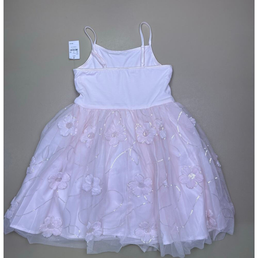 Girls Pink Sequin Party Dress Floral Tulle Sleeveless Zenzi Size 8 NWT - Picture 6 of 6